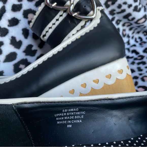 Sugarbaby Mary Jane Chunky Platforms vegan leather with heart shaped buckles! - Picture 8 of 9
